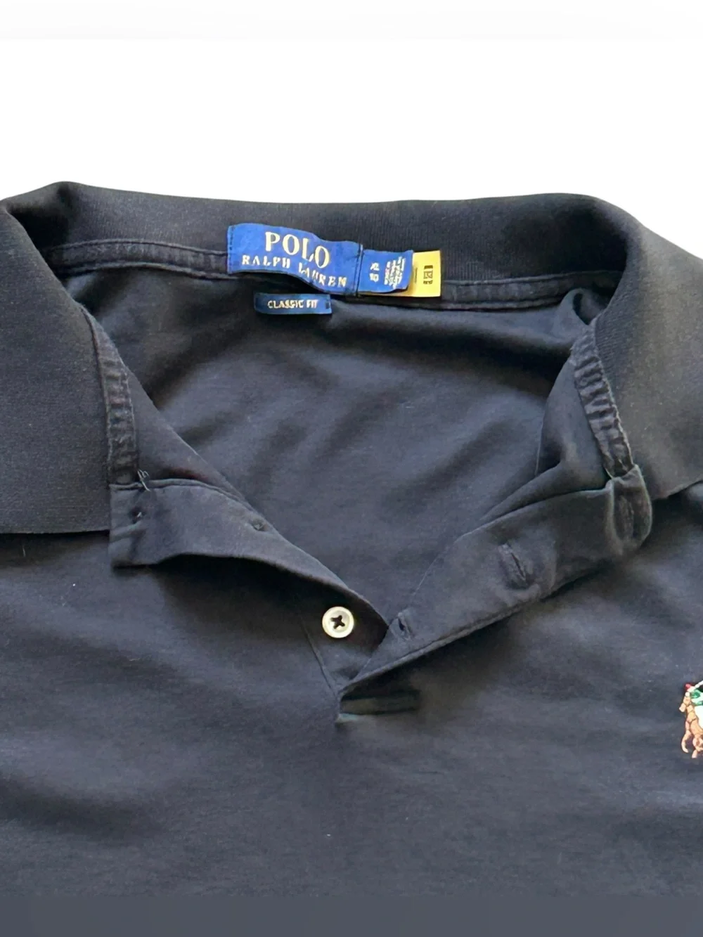 Polo By Ralph Lauren Polo Shirt Black Classic Fit Size XL - Picture 3 of 4